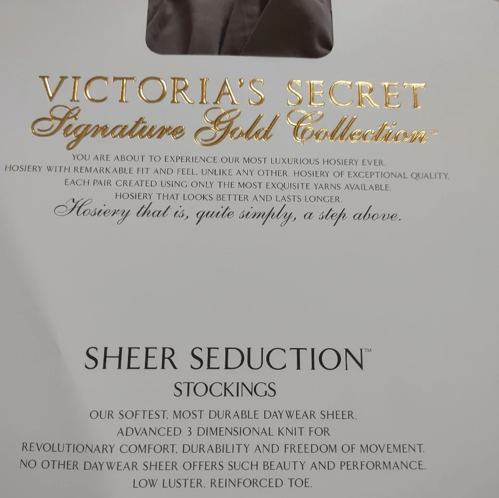 Victoria's Secret Signature Gold Collection Grey Medium Stockings